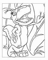 Land Coloring Before Time Pages Foot Little Dinosaur Print Color Kids Cartoon Library Clipart Popular sketch template