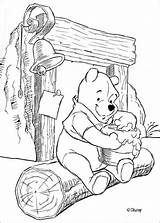 Winnie Coloring Pooh Christmast sketch template