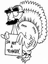Coloring Pages Funny Thanksgiving Turkey Printable Kids sketch template