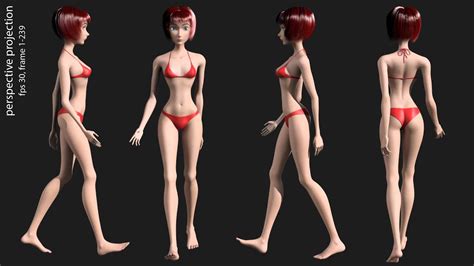 Maya 2014 3d Render Animation Sexy Girls In Bikini