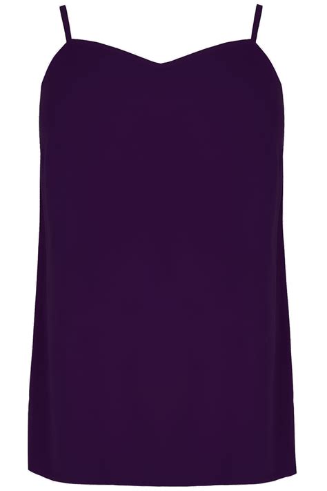 purple woven cami top with side splits plus size 16 to 36
