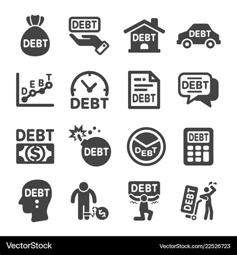 debt icon royalty  vector image vectorstock