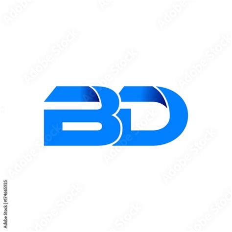 bd logo initial logo vector modern blue fold style vetor  stock adobe stock