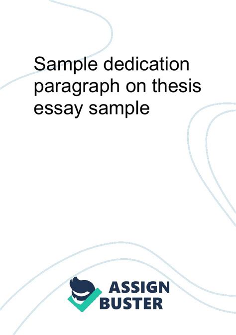 sample dedication paragraph  thesis essay sample essay