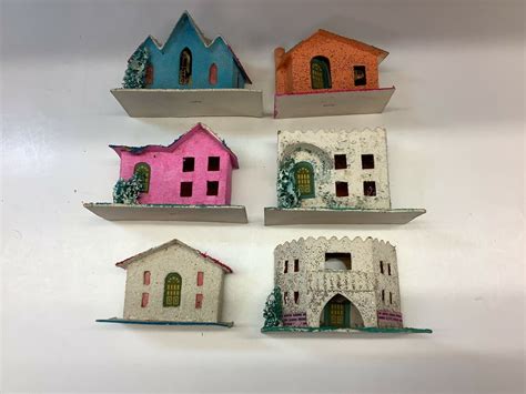 vintage mini christmas village houses set   max