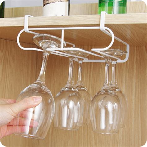 Double Rows Wine Glasses Holder Hanging Upside Down Cup Goblets Display