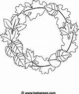 Coloring Wreath Leaves Leaf Pages Fall Mandala Thanksgiving Autumn Kids Printable Crafts Printables Color Sheet Wreaths Christmas Seasons Animals Harvest sketch template