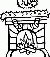 Fireplace Coloring Pages Colouring Kids Christmas Choose Board sketch template