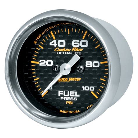 auto meter  carbon fiber fuel pressure  dash gauge