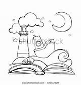 Coloring Dreamy Designlooter Book Wave Cloud Boat Mountain Open Star sketch template