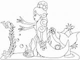 Coloring Mermaid Pages Mermaids Mako Fantasy Printable Template sketch template