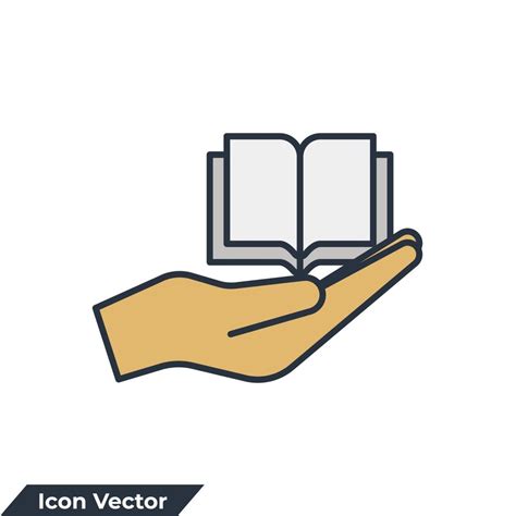resource reference icon logo vector illustration hand giving  book