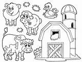 Farm Coloring Pages Printable Animals Animal Barn Kids Sheets Print Adult sketch template