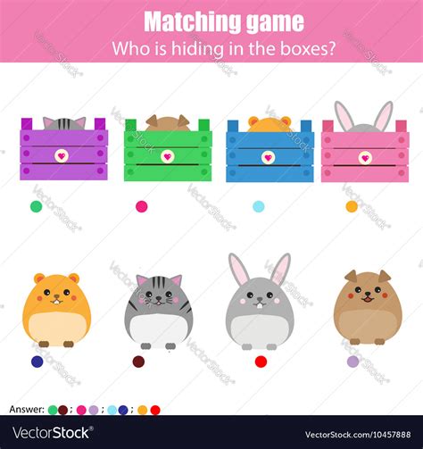 matching children education game kids activity vector image