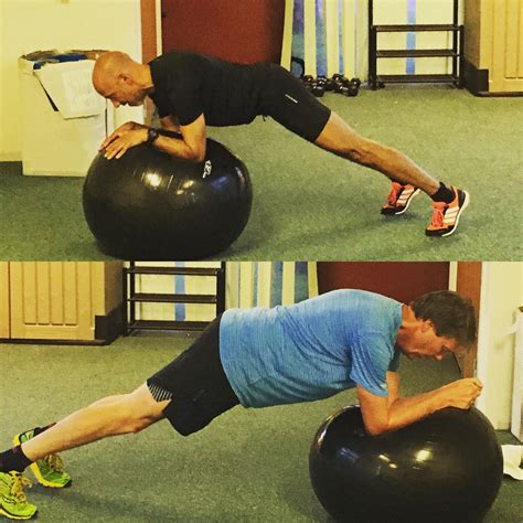 swissball front plank monica s strength and rehab