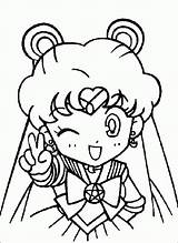 Coloring Cute Pages Little Girls Library Clipart Small Sailor Moon sketch template