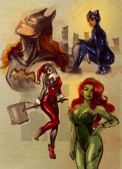 batgirl catwoman harley quinn and poison ivy ⊗ my dork side ⊗ pinterest gotham comics