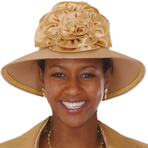New Lyndas Women Gold Kentucky Derby Hat Brim Church Bridal Shower Hat