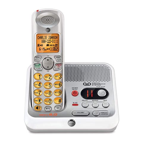 att el cordless phone  digital answering machine silverwhite walmartcom