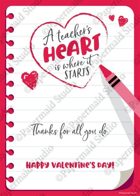 printable teacher valentine card teacher valentines gift etsy happy
