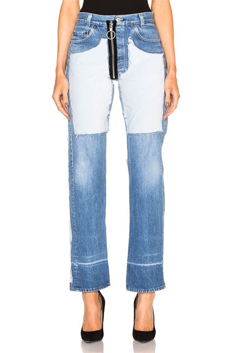 off white inlay velvet patch jeans in denim modesens fall outfits