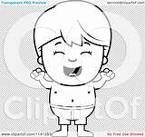 Cheering Swim Trunks Boy Outlined Coloring Clipart Cartoon Vector Cory Thoman sketch template