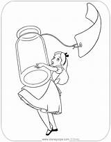 Alice Coloring Pages Wonderland Printable Drink Pdf Disneyclips Holding Bottle sketch template