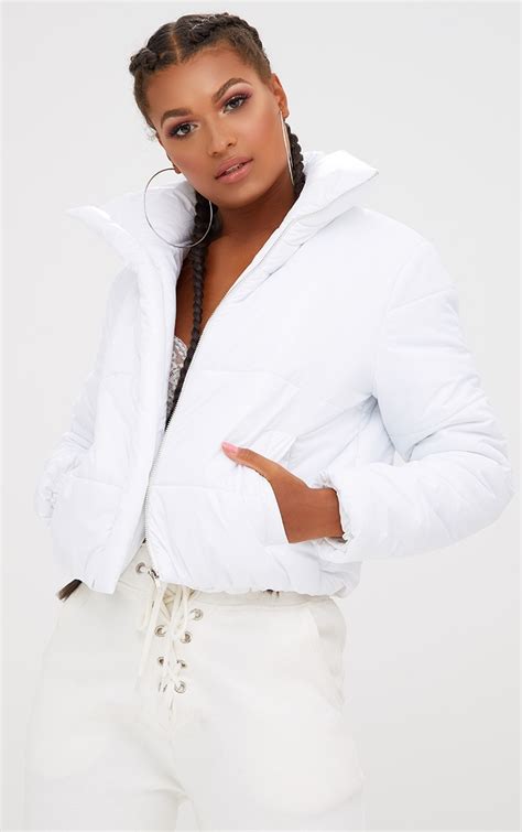 white puffer jacket coats jackets prettylittlething