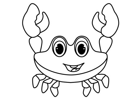 printable crab coloring pages cute  cartoon crab print color craft