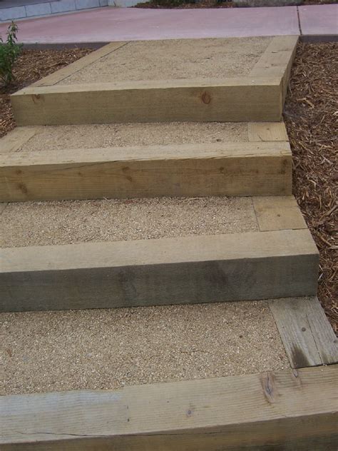 minute gardener photo landscape timber stairs