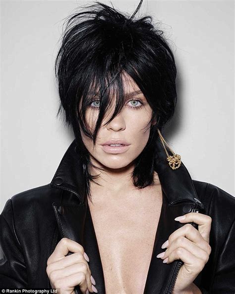 abbey clancy gets short and black hair for macmillan cancer support s