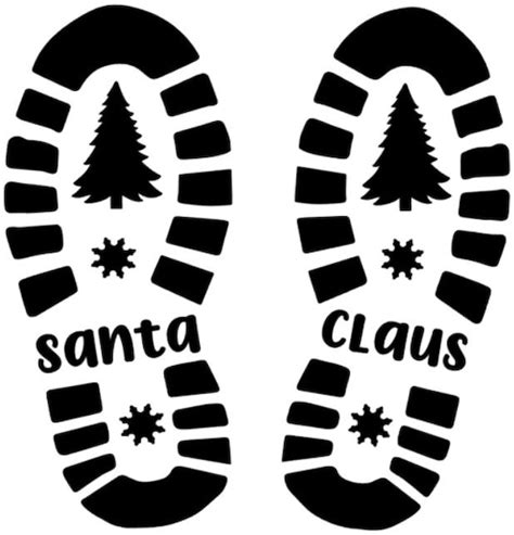 santa footprint svg etsy
