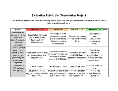 editable rubric templates word format templatelab