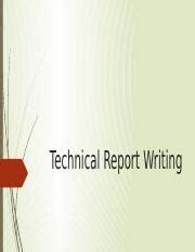 technical report writingpptx technical report writing contents