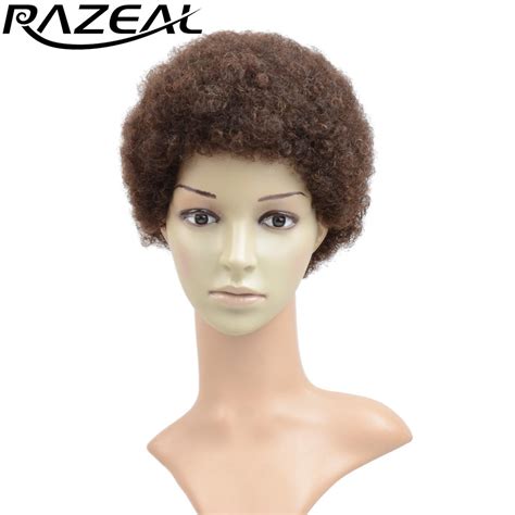 razeal afro kinky curly synthetic none lace front wig african american