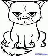 Cat Angry Drawing Draw Grumpy Getdrawings Step sketch template