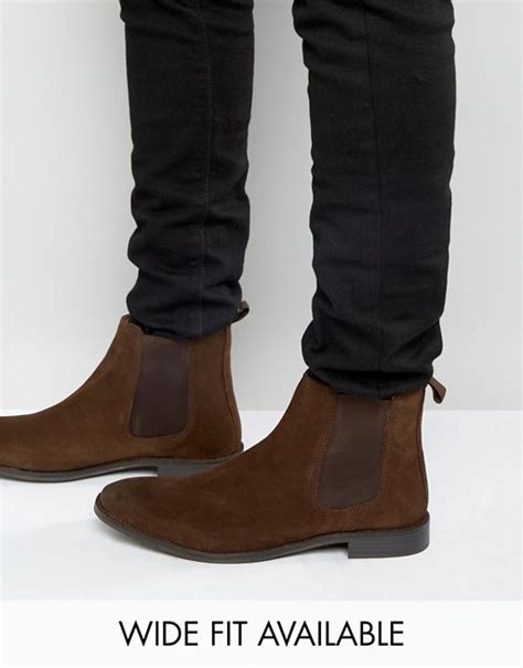 asos chelsea boots  suede wide fit  asos