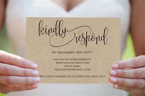 printable wedding postcard rsvp card template print