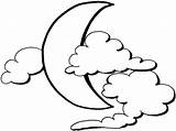 Moon Coloring Clouds Pages Cloud Categories Clipart sketch template