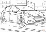 Peugeot 208 Coloring Pages Drawing Supercoloring sketch template