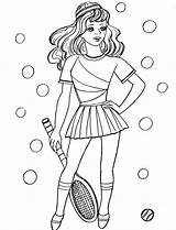 Menina Desenho Colorironline Tênis Tennis sketch template