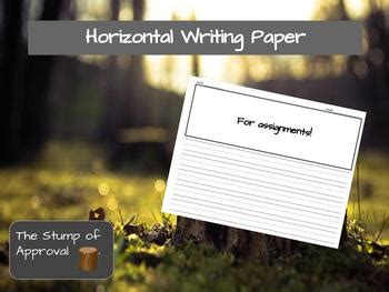 horizontal writing paper   stump  approval tpt