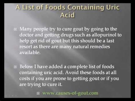 list  foods  uric acid youtube