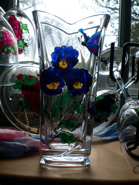 Christine Flannery Glass Painting Hand Glass Painting Vases