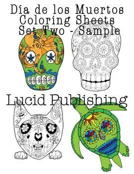 day   dead sugar skull coloring sheets version  set  skull