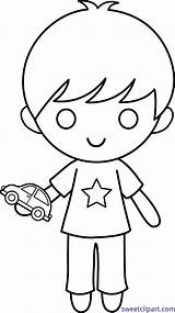 Boy Coloring Toy Car Clip Pages Cute Sweetclipart sketch template