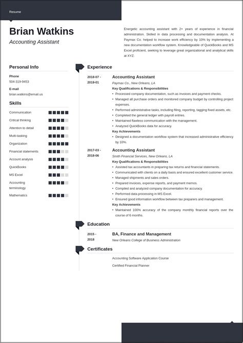 entry level accounting assistant resume sample resume  gallery