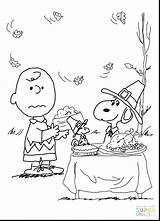 Coloring Thanksgiving Pages Peanuts Charlie Brown Snoopy Getcolorings sketch template