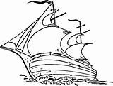 Ship Mayflower Coloring Drawing Pages Outline Printable Drawings Color sketch template