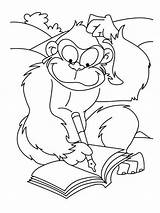 Coloring Funny Pages Animal Monkey Cute Writing Color Realistic Kids Apes Ape Homework Colour Making Popular Library Clipart Coloringhome sketch template